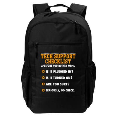 Tech Support Checklist Funny It Computer Helpdesk Saying Gift Daily Commute Backpack