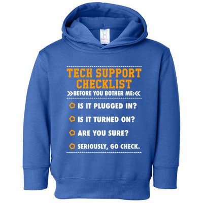 Tech Support Checklist Funny It Computer Helpdesk Saying Gift Toddler Hoodie
