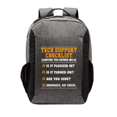 Tech Support Checklist Funny It Computer Helpdesk Saying Gift Vector Backpack
