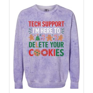 Tech Support Christmas Cookies Funny Christmas Gift Colorblast Crewneck Sweatshirt