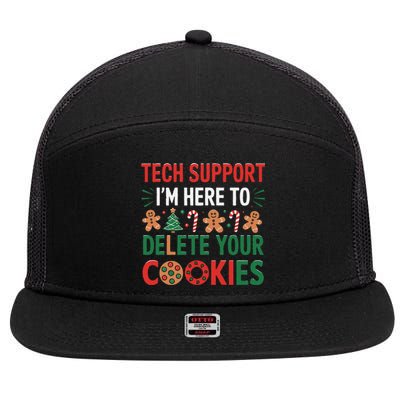 Tech Support Christmas Cookies Funny Christmas Gift 7 Panel Mesh Trucker Snapback Hat