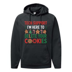 Tech Support Christmas Cookies Funny Christmas Gift Performance Fleece Hoodie