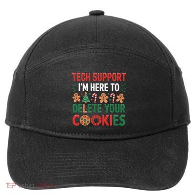 Tech Support Christmas Cookies Funny Christmas Gift 7-Panel Snapback Hat