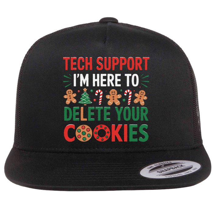 Tech Support Christmas Cookies Funny Christmas Gift Flat Bill Trucker Hat