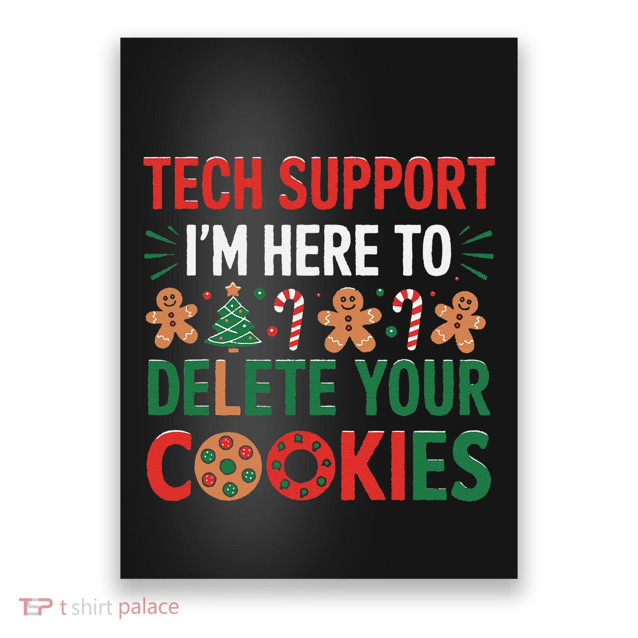 Tech Support Christmas Cookies Funny Christmas Gift Poster