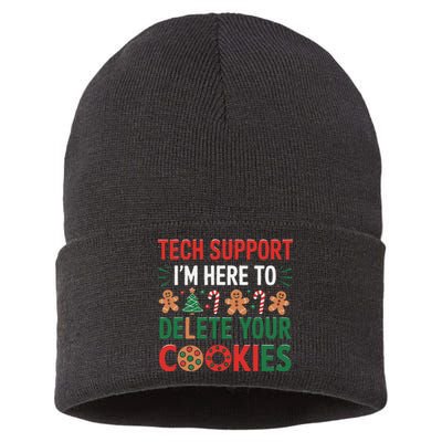 Tech Support Christmas Cookies Funny Christmas Gift Sustainable Knit Beanie