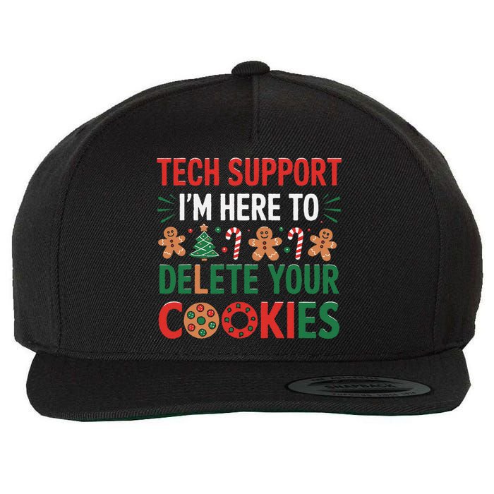 Tech Support Christmas Cookies Funny Christmas Gift Wool Snapback Cap