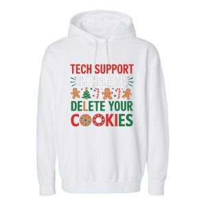 Tech Support Christmas Cookies Funny Christmas Gift Garment-Dyed Fleece Hoodie