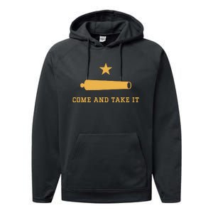 Texas State Come And Take It Historic Slogan With Canon 1836 Performance Fleece Hoodie