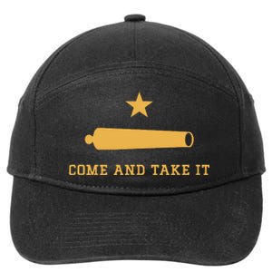 Texas State Come And Take It Historic Slogan With Canon 1836 7-Panel Snapback Hat