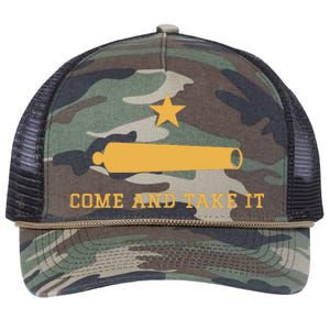 Texas State Come And Take It Historic Slogan With Canon 1836 Retro Rope Trucker Hat Cap