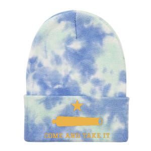 Texas State Come And Take It Historic Slogan With Canon 1836 Tie Dye 12in Knit Beanie