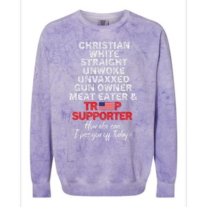 Trump Supporter Christian White Straight Unwoke Unvaxxed Colorblast Crewneck Sweatshirt