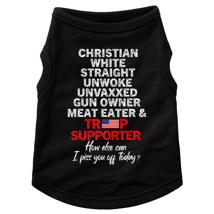Trump Supporter Christian White Straight Unwoke Unvaxxed Doggie Tank