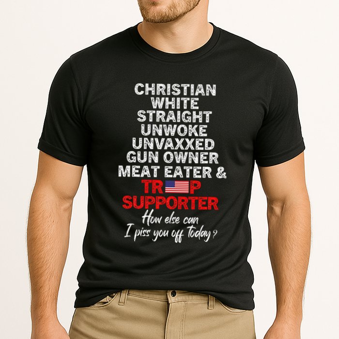 Trump Supporter Christian White Straight Unwoke Unvaxxed Performance Shirt