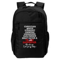 Trump Supporter Christian White Straight Unwoke Unvaxxed Backpack