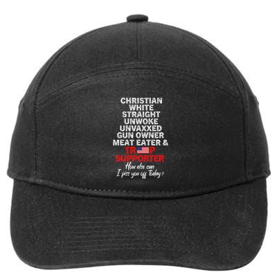 Trump Supporter Christian White Straight Unwoke Unvaxxed 7-Panel Snapback Hat