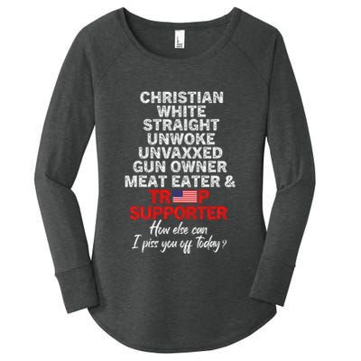 Trump Supporter Christian White Straight Unwoke Unvaxxed Women's Perfect Tri Tunic Long Sleeve Shirt