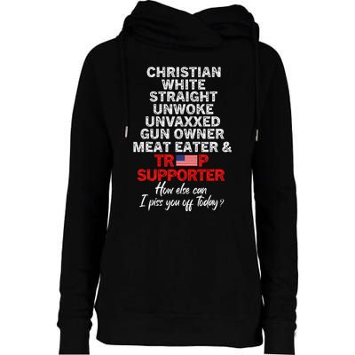 Trump Supporter Christian White Straight Unwoke Unvaxxed Womens Funnel Neck Pullover Hood