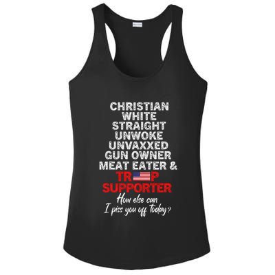 Trump Supporter Christian White Straight Unwoke Unvaxxed Ladies PosiCharge Competitor Racerback Tank