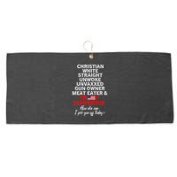 Trump Supporter Christian White Straight Unwoke Unvaxxed Large Microfiber Waffle Golf Towel