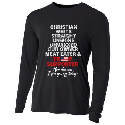 Trump Supporter Christian White Straight Unwoke Unvaxxed Cooling Performance Long Sleeve Crew
