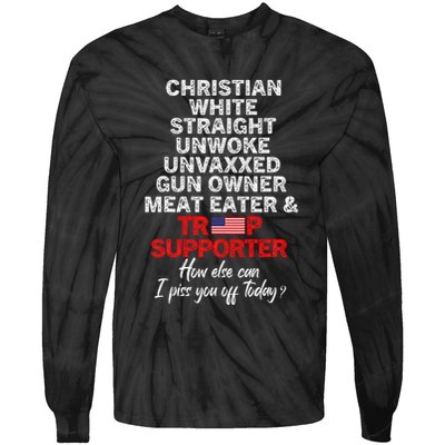 Trump Supporter Christian White Straight Unwoke Unvaxxed Tie-Dye Long Sleeve Shirt