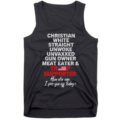 Trump Supporter Christian White Straight Unwoke Unvaxxed Tank Top