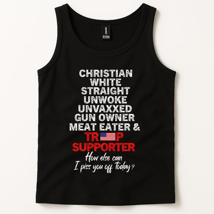 Trump Supporter Christian White Straight Unwoke Unvaxxed Tank Top