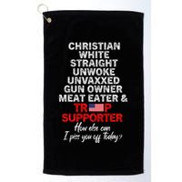 Trump Supporter Christian White Straight Unwoke Unvaxxed Golf Towel