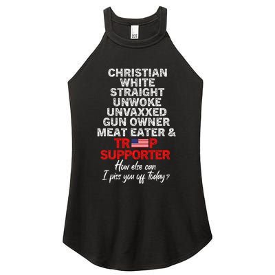 Trump Supporter Christian White Straight Unwoke Unvaxxed Women's Perfect Tri Rocker Tank