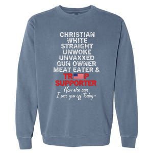 Trump Supporter Christian White Straight Unwoke Unvaxxed Garment-Dyed Sweatshirt