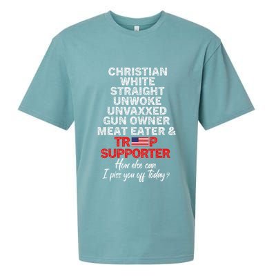 Trump Supporter Christian White Straight Unwoke Unvaxxed Sueded Cloud Jersey T-Shirt
