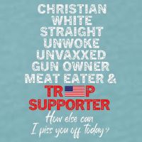 Trump Supporter Christian White Straight Unwoke Unvaxxed Sueded Cloud Jersey T-Shirt