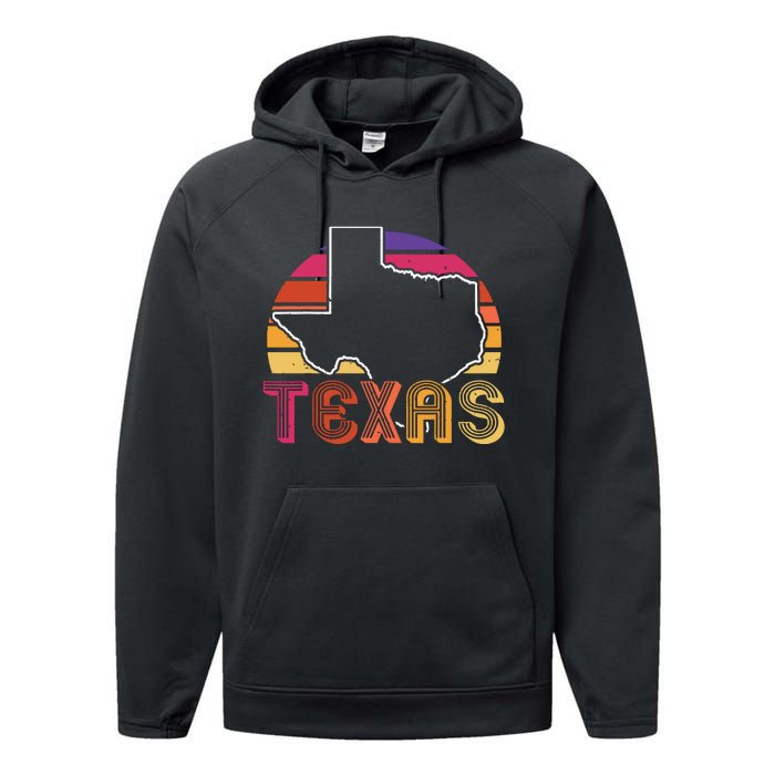 Texas State Country Retro Vintage Performance Fleece Hoodie