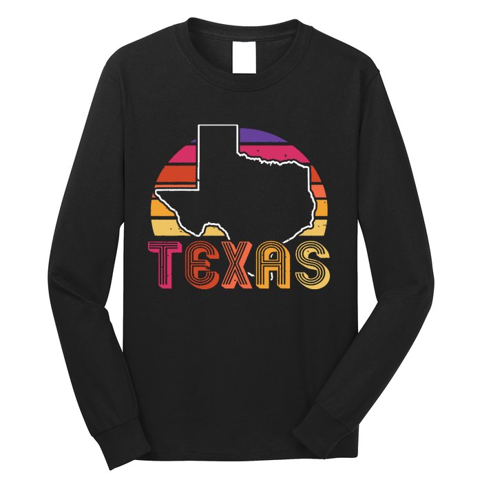 Texas State Country Retro Vintage Long Sleeve Shirt