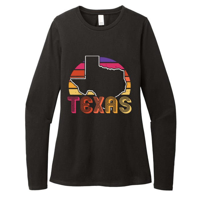 Texas State Country Retro Vintage Womens CVC Long Sleeve Shirt