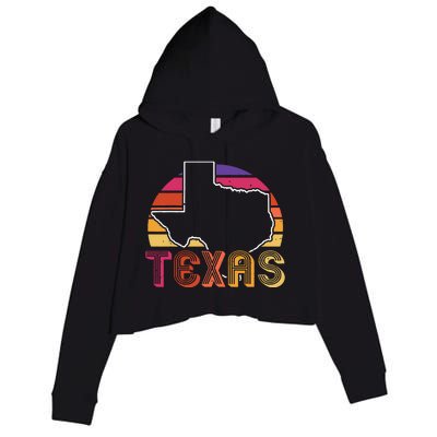 Texas State Country Retro Vintage Crop Fleece Hoodie