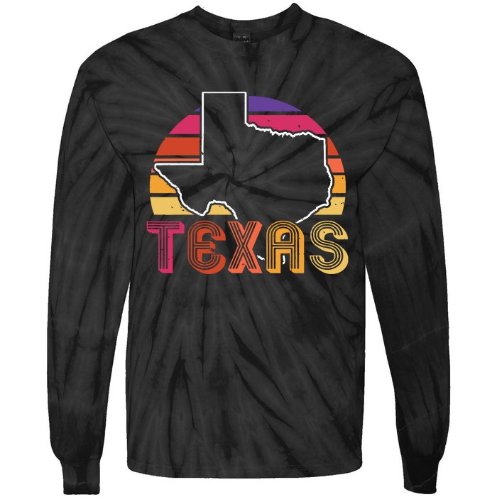 Texas State Country Retro Vintage Tie-Dye Long Sleeve Shirt