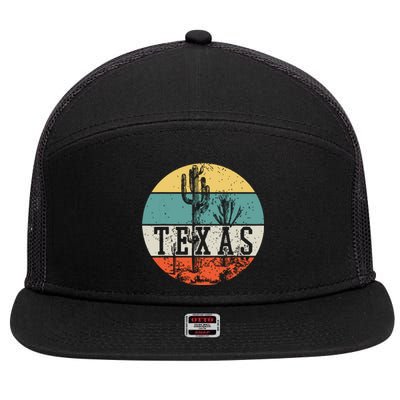 Texas State Country Retro Vintage 7 Panel Mesh Trucker Snapback Hat