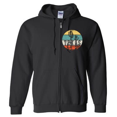 Texas State Country Retro Vintage Full Zip Hoodie