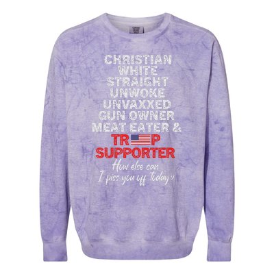 Trump Supporter Christian White Straight Unwoke Unvaxxed Colorblast Crewneck Sweatshirt