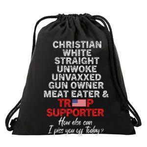 Trump Supporter Christian White Straight Unwoke Unvaxxed Drawstring Bag