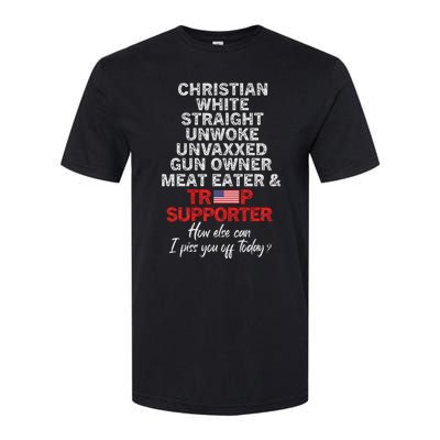 Trump Supporter Christian White Straight Unwoke Unvaxxed Softstyle CVC T-Shirt