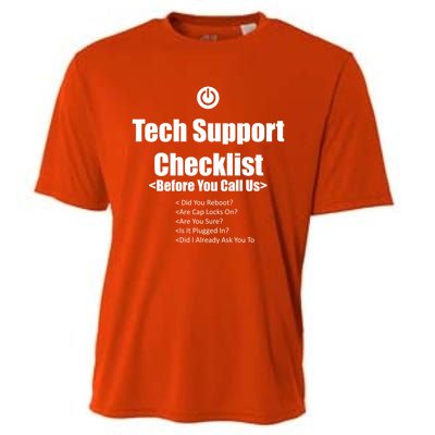 Tech Support Checklist Fun Gift Cooling Performance Crew T-Shirt