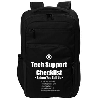 Tech Support Checklist Fun Gift Impact Tech Backpack