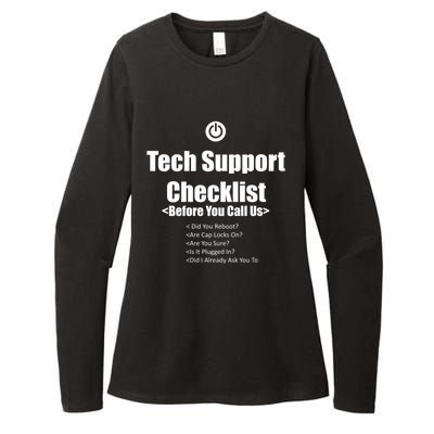 Tech Support Checklist Fun Gift Womens CVC Long Sleeve Shirt