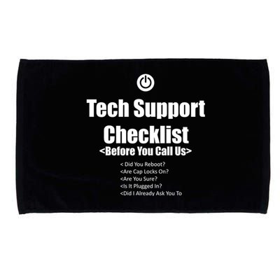 Tech Support Checklist Fun Gift Microfiber Hand Towel