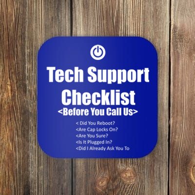 Tech Support Checklist Fun Gift Coaster