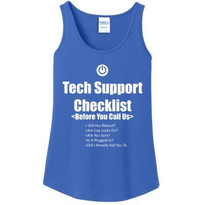 Tech Support Checklist Fun Gift Ladies Essential Tank